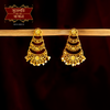 Stylish Gold Plated Three Layer Earrings with Semi Cultured Pearl