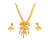 Three layer stylish Gold Plated sitahar with earrings