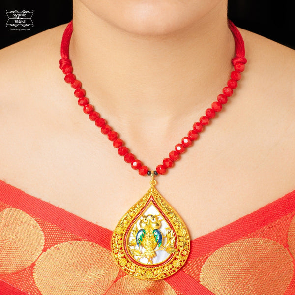 Aesthetic Gold Plated Owl in Teardrop Pendant with Earrings