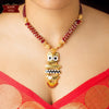 Stylish Gold Plated Owl Pendant with Earrings