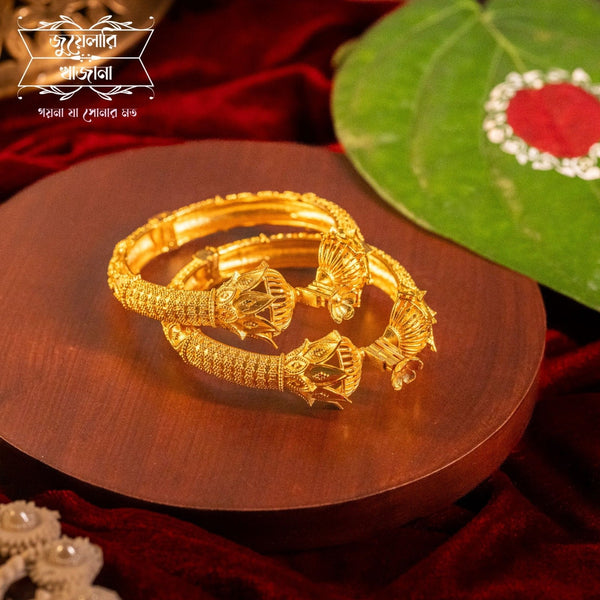 Flawless Gold Plated Bloomed Lotus Bala Bangle