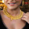Premium Gold Plated Lotus Necklace with Earrings