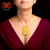 Gold Plated Premium Sabeki Door Pattern Tie Chain with Earrings