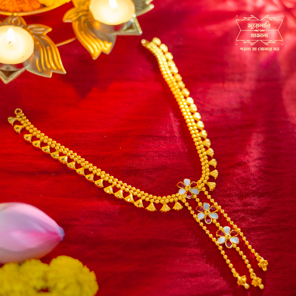 Premium Gold Plated Bela Necklace with Earrings