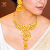 Premium Gold Plated Veerana Necklace with Earrings