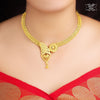 Stylish Gold Plated Feather Necklace with Earrings