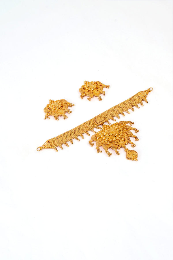 Stylish Belt Choker with matching earrings