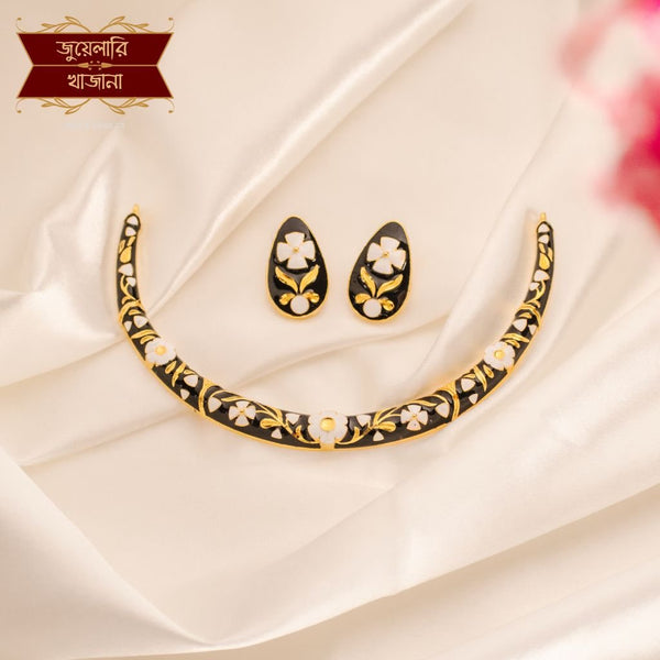 Premium Gold Plated Monochrome White Sakura Hasuli