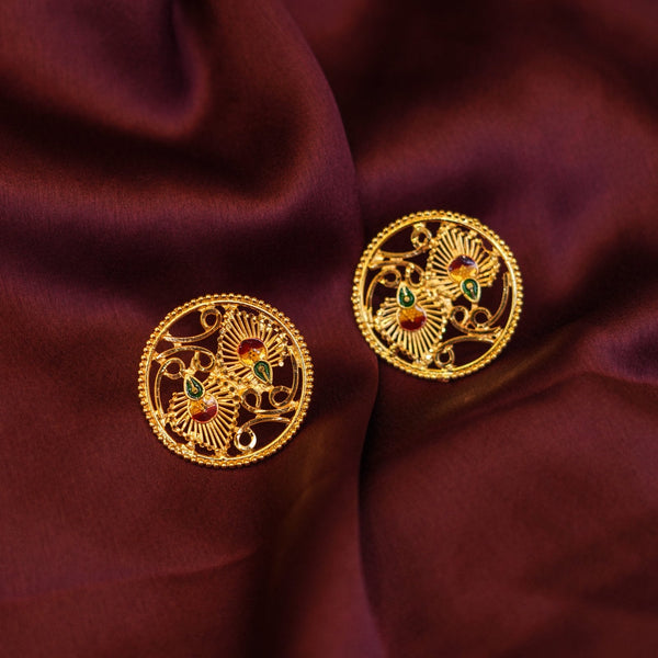 Beautiful Gold Plated Minakari Moon Hasuli Necklace