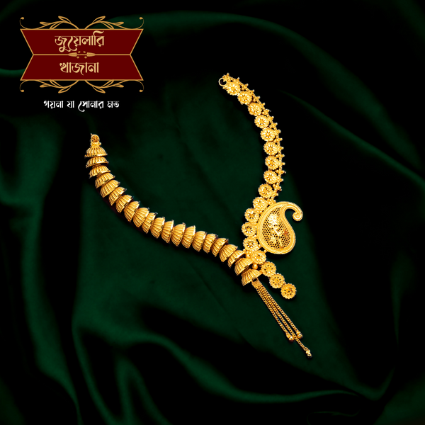 Beautiful Gold Plated Amkalki Necklace with Earrings