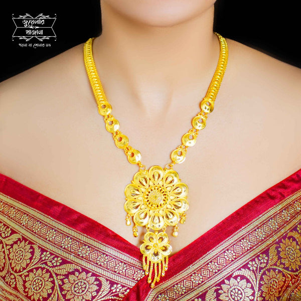 Premium Gold Plated Purna Sitahar with Earrings