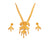 Three layer stylish Gold Plated sitahar with earrings