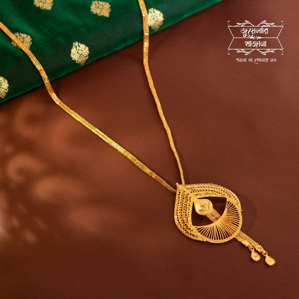 Premium Gold Plated Sriparna Tie Chain with Earrings
