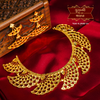 Premium Gold Plated Japanesse Fan Necklace with Matching Earrings