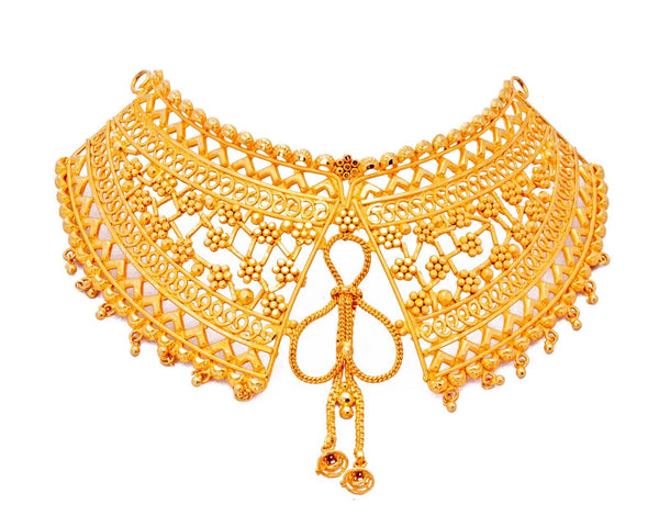 Bridal gold design inspired necklace with earrings