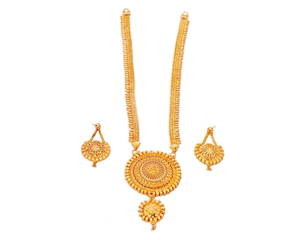 Trendy Gold Plated Sitahar with Earrings