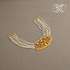 Stylish Pearl and Gold Plated Parijat Necklace with Earrings