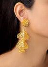 Stylish Two Layer Gold Plated Jhumka