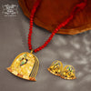 Premium Gold Plated aesthetic bird pendant on shell with Earrings