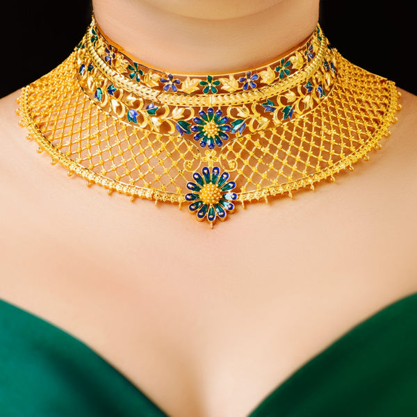 Premium Gold Plated Minakari Pushpa Choker