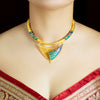 Stylish Gold Plated Anurika Necklace Hasuli with Earrings