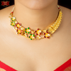 Premium Gold Plated Star Flower Hasuli with Earrings