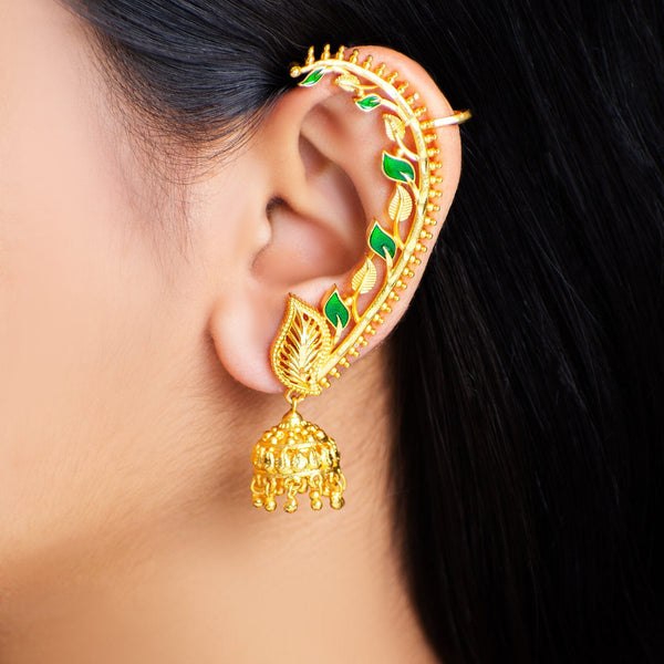 Stylish Gold Plated Sabeki Pata Full Kaan in Minkari Work
