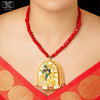 Premium Gold Plated aesthetic bird pendant on shell with Earrings