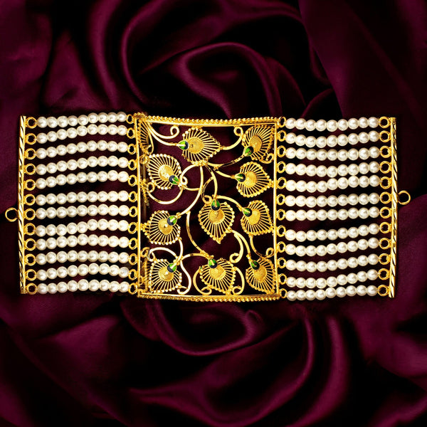 Gold Inspired Leaf Pearl Mantasha