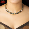 Premium Gold Plated Monochrome White Sakura Hasuli